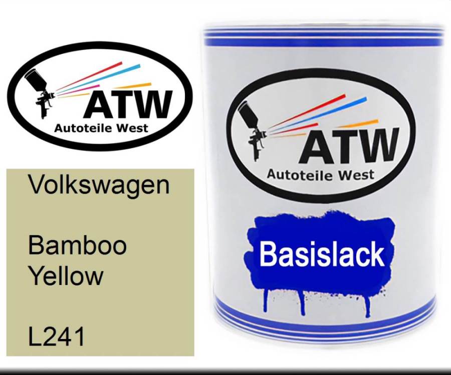 Volkswagen, Bamboo Yellow, L241: 1L Lackdose, von ATW Autoteile West.